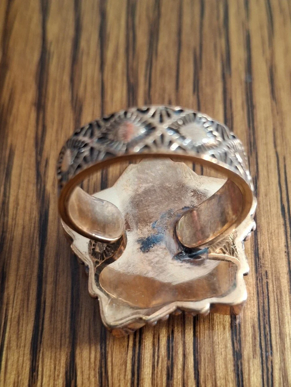 Orange Mojave Star On Copper Adjustable Band 8-9-10